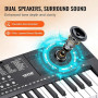 VEVOR Clavier Piano Numérique, 61 Touches, Ensemble Piano à Clavier Électrique Portable, 200 Tons, 200 Rythmes, 60 Chansons de D
