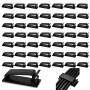 50 Clips Auto-adhésifs pour Câbles, Organiseur de Câbles en Plastique, Gestion des Câbles pour TV, PC, Ordinateur Portable, Câbl