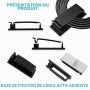 50 Clips Auto-adhésifs pour Câbles, Organiseur de Câbles en Plastique, Gestion des Câbles pour TV, PC, Ordinateur Portable, Câbl