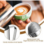 Pot à lait - 350 ml - En acier inoxydable - Avec stylo doseur Mark et Latte Art Pen - Pour cappuccino, expresso, latte art - Par