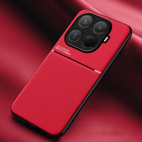 COMAKU Coque pour Xiaomi 15T Pro Ultra-Mince PU +TPU Silicone Texture Antidérapante et Antichoc Housse Coque -Rouge