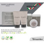 PRESENT-MORE - Kit Accueil 30 Invités Scent Company Milano | Parfum Ambre Royal - Shampooing, Gel Douche, Savon, Bonnet de Douch