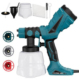 Kit de Pistolet à Peinture Electrique de 600 W, avec Réservoir de 1,2 L, 3 Buses et 3 Modes de Pulvérisation. Convient pour Les