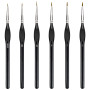 Flintronic Pinceau de Détail, 6 Pièces Détail Pinceau Professionnels, Pinceaux Fins, pour la Peinture à L'aquarelle Gouache et A