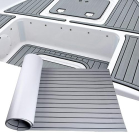 SenMore Tapis de Sol en Mousse Marine EVA, Tapis Antidérapant en Bois de Teck Lmitation, Utilisé pour Bateaux, Yachts, Véhicules