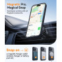 CANSHN Coque Magnétique pour iPhone 16 Pro, Noir | Protection Complète de l'appareil Photo, Housse Fond Mat Translucide