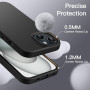 JETech Coque Silicone pour iPhone 15, Noir | Toucher Soyeux, Étui Housse Protection Antichoc, Résistant aux Rayures, Doublure en
