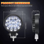 RIGIDON 4x rond phare de travail led, 3,2 pouces mini 42W 12V 24V lampe | étanche, 6000K blanc, projecteurs lumière, feux de tra
