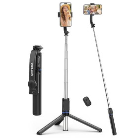 GRIFEMA Perche à Selfie Trépied Smartphone 107 cm, Télécommande Amovible | Support Rotatif 360°, Trépied Téléphone pour iPhone &