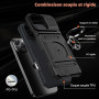 IMEIKONST Coque pour iPhone 16 Pro 6.1 Pouces avec Porte Carte Noir TCKB | Anneau Magnétique Béquille, Protection Caméra, Silico