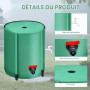 Seau à Pluie, 200L Récupérateur D'eau de Pluie Pliable Réservoir Eau Portable avec Couvercle Sortie D'eau Filtre à Mailles et 2