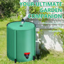 Seau à Pluie, 200L Récupérateur D'eau de Pluie Pliable Réservoir Eau Portable avec Couvercle Sortie D'eau Filtre à Mailles et 2