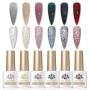 Born Pretty Vernis Semi Permanent Pailleté, 6 Couleurs Or Rouge Argent Brillant Réfléchissant Gel Nail Polish Soak Off U V/LED S
