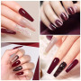 YSUVIN Vernis Semi Permanent, 6 Couleurs Rouge Foncé Pailleté Nude Marron Magnétique Automne Hiver Vernis Gel Soak Off UV LED Ve