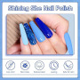 Shining She Vernis Semi Permanent, 6 Couleurs Bleu Clair Bleu Foncé Paillettes Gel UV Semi Permanent Soak Off UV/LED Vernis à On