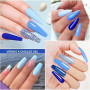 Shining She Vernis Semi Permanent, 6 Couleurs Bleu Clair Bleu Foncé Paillettes Gel UV Semi Permanent Soak Off UV/LED Vernis à On