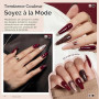 Modelones Vernis Semi Permanent,Vernis Gel UV Semi Permanent Paillettes Nude Rouge Brun Étincelles 6 Couleur Vernis à Ongles Soa