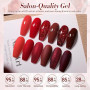 Born Pretty Vernis Semi Permanent Rouge Bourgogne Scintillant UV LED 6x7ml | Couleur vin rouge profond, effet pailleté, manucure
