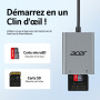 Acer Lecteur de Carte SD USB C 3.0 170MB/s, Adapateur Carte Mémoire MicroSD | USB C SD Card Reader Simultané à Lire et Écrire po