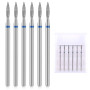 YUXIANLB Lot De 6 Forets À Cuticules En Forme De Flamme Avec Étui Outils De Manucure Professionnels De 3/32" En Carbure De Tungs