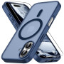 Vansdon Magnétique Coque pour iPhone 17 avec 1 Verre Trempé | Bleu Marine, Compatible avec MagSafe, Protection Contre Les Chutes