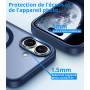 Vansdon Magnétique Coque pour iPhone 17 avec 1 Verre Trempé | Bleu Marine, Compatible avec MagSafe, Protection Contre Les Chutes