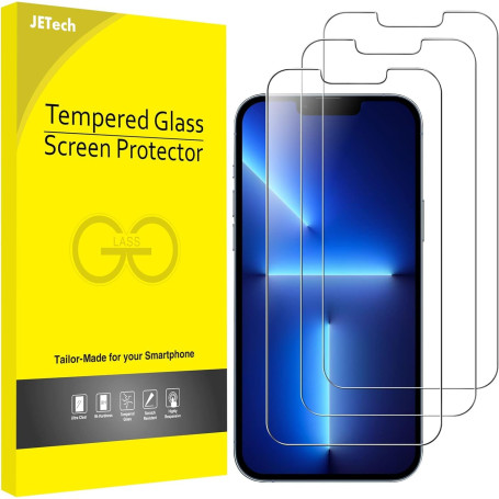 JETech Verre Trempé pour iPhone 13/13 Pro, Lot de 3 | Transparent HD, Protection D'écran Anti-Rayures