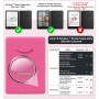 MoKo Coque Pivotante à 360° pour 7" eBook Reader, Marbre Rose Clair Doré | Étui Protection à Dos Clair, Magnétique Détachable, S