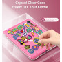 MoKo Coque Pivotante à 360° pour 7" eBook Reader, Marbre Rose Clair Doré | Étui Protection à Dos Clair, Magnétique Détachable, S
