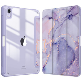 FINTIE Coque pour iPad Mini 7 2024 (A17 Pro) 8.3 Pouces/iPad Mini 6 2021 | [Rangement de Pencil] Etui Arrière Transparent Clair 