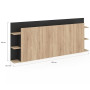 IDMarket - Tête de lit sur Pied CIRI pour lit 140 et 160 cm Bois et Noir | Avec rangements