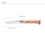 Opinel - N°12 Couteau de Poche Cranté - Lame 12 cm Acier Inox, Manche Bois de Hêtre, Usage Quotidien, Bague de Sécurité Virobloc