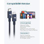 RAMPOW Cable iphone MFi Certifié Cable USB C vers Lightning Nylon Tressé 1M | Charge Rapide, Chargeur iPhone Power Delivery 3.0 