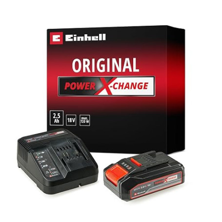 Einhell Original Starter Kit PXC 2,5 Ah | 18 V | 720 W | batterie + chargeur 3 A | charge 50 min | PXC | Li-Ion | gestion de cha