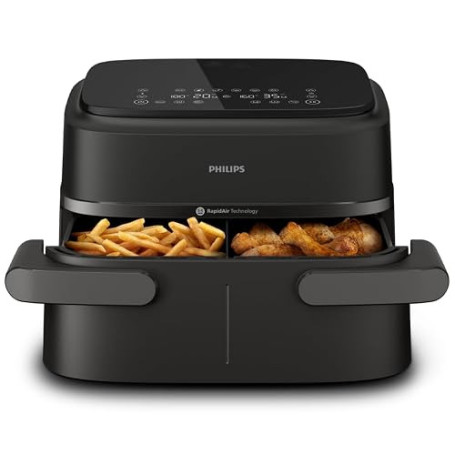 Philips Airfryer 1000 - Air Fryer Panier Flexible 7.1L, 10 modes | Panier avec séparateur amovible, technologie RapidAir, 90% de