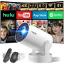 [Apps intégrées & 2026 Upgraded] Vidéoprojecteur avec WiFi 6 et Bluetooth | Projecteur Supporte 4K 1080P Auto Keystone Rotation