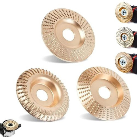 Disque Bois Meuleuse pour le Meulage, 3 Pièces Disques de Meulage pour Façonner, Meuler et Couper, Accessoires pour Meuleuse d'A