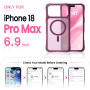 ORNARTO Coque pour iPhone 18 Pro Max (6,9") (Bordeaux) | Compatible avec MagSafe, Haute Protection Anti-Choc Militaire, Design à
