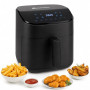 M mimotec - Friteuse à air chaud Sara Touch 6,5 L, sans huile, 1600 W, 8 menus numériques, écran tactile, fonction grill, minute