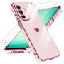 LeYi pour Coque Telephone Samsung Galaxy A26 5G avec 2 Verre Trempé Rose | Silicone Forme de Coeur d'amour Housse Étui de Protec