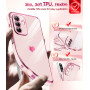 LeYi pour Coque Telephone Samsung Galaxy A26 5G avec 2 Verre Trempé Rose | Silicone Forme de Coeur d'amour Housse Étui de Protec