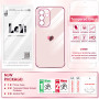 LeYi pour Coque Telephone Samsung Galaxy A26 5G avec 2 Verre Trempé Rose | Silicone Forme de Coeur d'amour Housse Étui de Protec