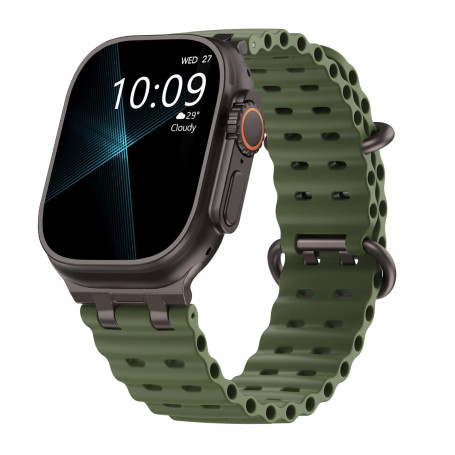 TiMOVO Bracelet Ocean Compatible avec Apple Watch Ultra 4/3/2/1 49 mm | Bracelet Sport Respirant avec Connecteur Métallique Amél