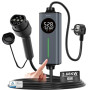 GONEO Chargeur Voiture Électrique Type 2 Portable,Température surveillance,Terre & CA 30mA+CC 6mA Détection.16a monophasé Schuko