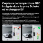GONEO Chargeur Voiture Électrique Type 2 Portable,Température surveillance,Terre & CA 30mA+CC 6mA Détection.16a monophasé Schuko