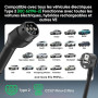 GONEO Chargeur Voiture Électrique Type 2 Portable,Température surveillance,Terre & CA 30mA+CC 6mA Détection.16a monophasé Schuko