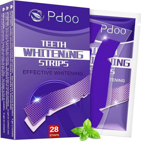 Bandes de Blanchiment Dentaire Violet 28 Pcs (14 Paires) | Kit de Blanchiment Dentaire Sans Peroxyde | Effet Correcteur de Teint