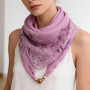 PureBowlic Écharpe carrée à imprimé floral pour femme avec bouton-pression magnétique, tour de cou léger en mousseline de soie p