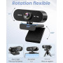 Webcam 1080P, Full HD Camera PC avec Microphone, Grand Angle 90 ° 30fps | Web Cam USB, Autofocus Micro Antibruit, Caméra USB Plu
