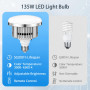Lot de 2 Ampoules LED Studio Photo 135W, Culot E27, Dimmable 0‑100% | Bicolore 3000K‑6500K, CRI 90, Éclairage pour Softbox et Pa